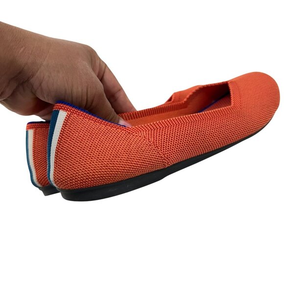 Rothys Womens Orange Loafer Flats Size 7.5 Sustainable Knit Material Lightweight - Picture 14 of 16